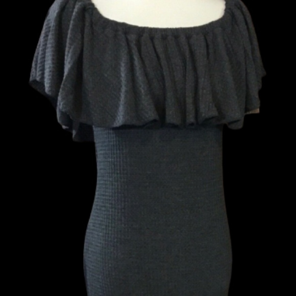 Charcoal Waffle knit CiCi Dress